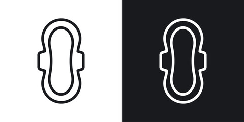 Feminine hygiene pad icons. Illustration of outline icons © ramsey