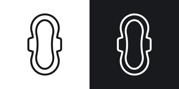 Feminine hygiene pad icons. Illustration of outline icons
