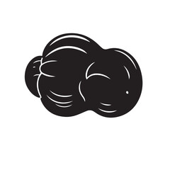 Cashew Apple in silhouette image white backgrpound.