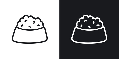 Dog feeding icons. Illustration of outline icons