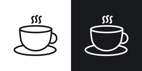 Cup of coffee icons. Illustration of outline icons