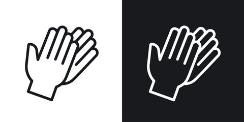 Clapping hands icons. Illustration of outline icons