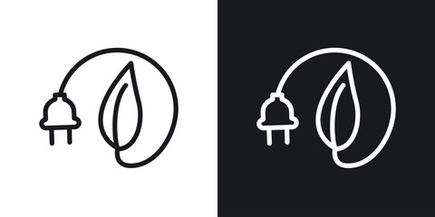 Alternative energy icons. Illustration of outline icons