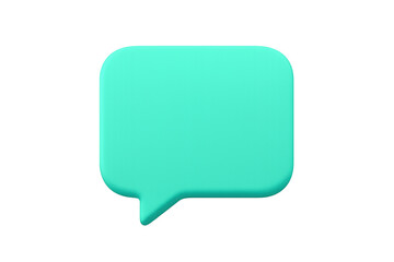 Naklejka premium Turquoise Speech Bubble Communicating on Transparent Background