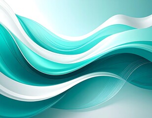 Teal and white abstract wavy design
