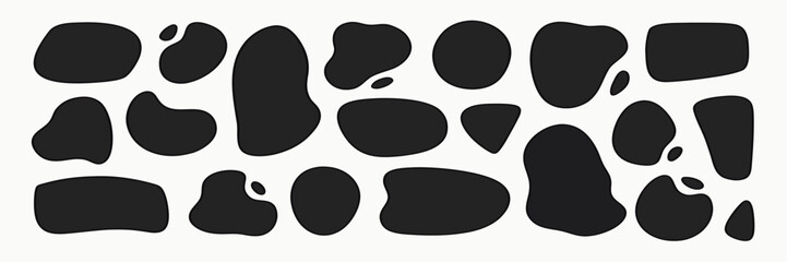Abstract Black Shapes Collection: Irregular Organic Forms for Design