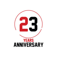 23 Years Anniversary Logo Blue Ribbon
