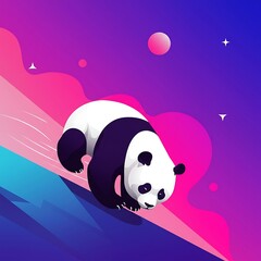 Naklejka premium A Panda Bear in an Abstract Background