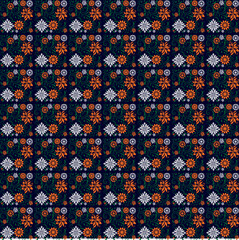 Bohemian Floral Textile Pattern and Minimalist Geometric Fabric Design