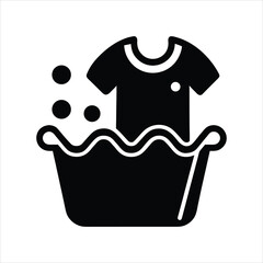 Laundry Washing Machine Silhouette Vector Art