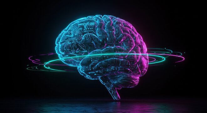 Digital illustration of human brain