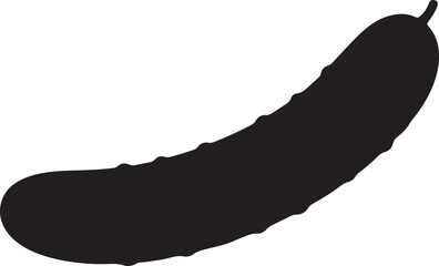 Cucumber in silhouette image white backgrpound.