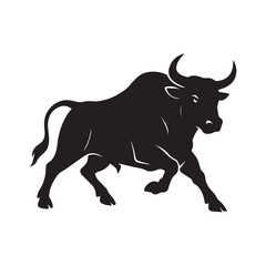 vector illustration cow of a bull silhouette 