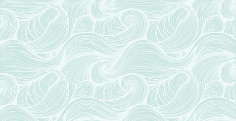 hand drawn abstract  pattern print, ocean waves, simple modern design wallpaper.