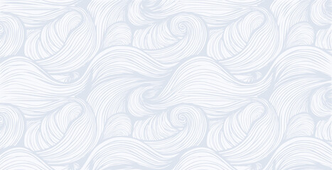hand drawn abstract  pattern print, ocean waves, simple modern design wallpaper.
