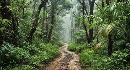 Obraz premium Rainy-Coastal-Rainforest-Downpour_Upscaled