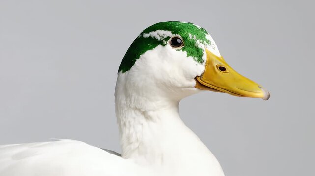 White duck green crest profile