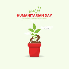 World Humanitarian Day Creative Ads Design. Humanitarian Day help protection icon isolated on a Template for the background. Humanitarian Day Poster, vector, illustration, August 19. Important day
