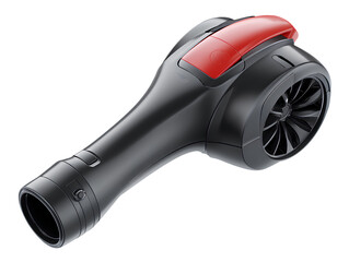  Modern electric leaf blower side view isolated on transparent background