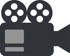 Flat vector icon of a classic movie camera