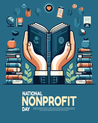 Helping Hands and Community Service Illustration for National Nonprofit Day
