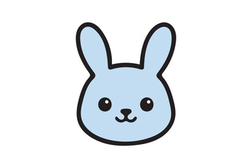 Obraz premium Cute rabbit head icon on white background.