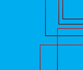 abstract blue background with squares red line