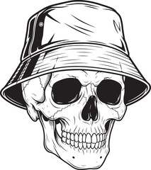 skull with hat illustration