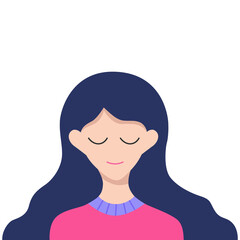 Happy, tranquil beautiful woman with  closed eyes.