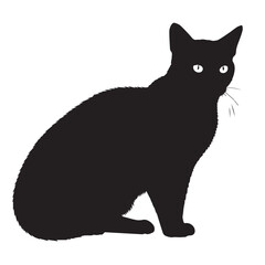  Lambkin cat full image in silhouette image white background.
