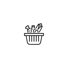 Supermarket basket icon flat vector design.