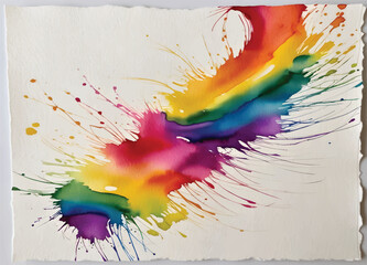 vibrant rainbow watercolor splash