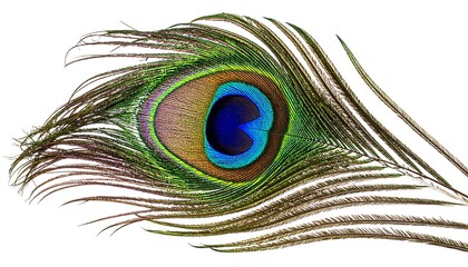 Close-up peacock feather, vibrant colors (1)