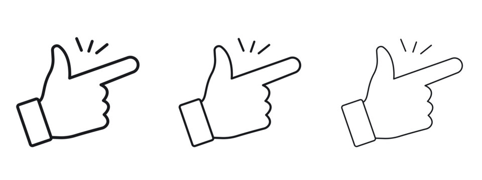 Finger snapping icon vector Logo Design Template. Editable Stroke graphics.