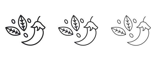Obraz premium Spices icon vector Logo Design Template. Editable Stroke graphics.