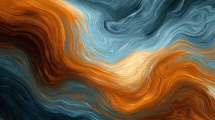 Obraz premium swirling orange blue abstract art