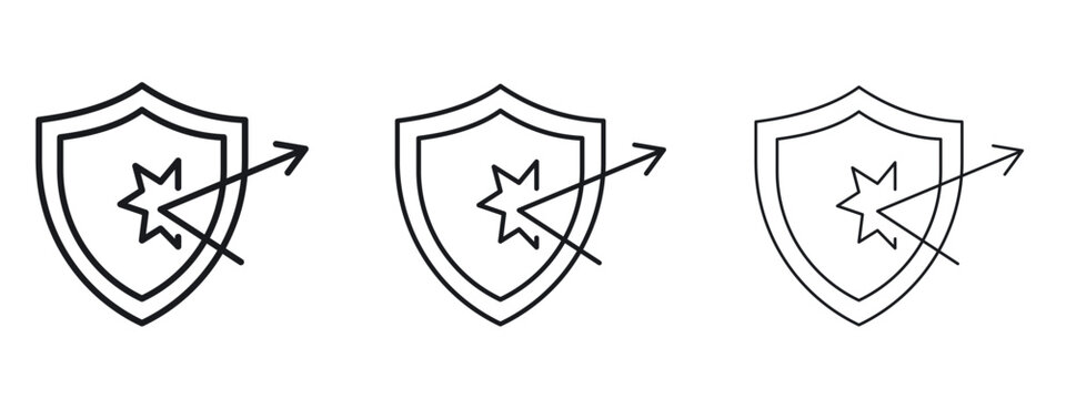Protection from attack icon vector Logo Design Template. Editable Stroke graphics.