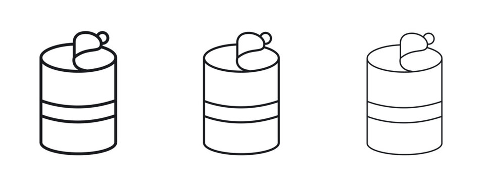 Open tin can icon vector Logo Design Template. Editable Stroke graphics.