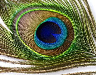 Obraz premium Close-up peacock feather with vibrant colors