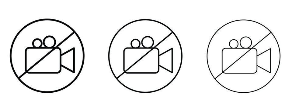 No video recording sign vector Logo Design Template. Editable Stroke graphics.