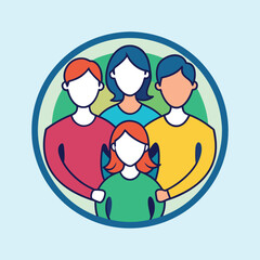 Stylized family portrait showcasing unity and connection within the context of community