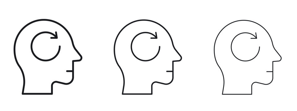 Memory recall icon vector Logo Design Template. Editable Stroke graphics.