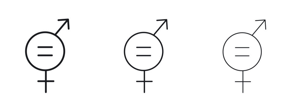 Gender equality icon vector Logo Design Template. Editable Stroke graphics.