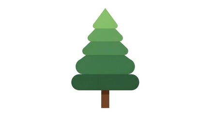 Stylized Green Pine Tree Flat Design Icon Simple Nature Graphic
