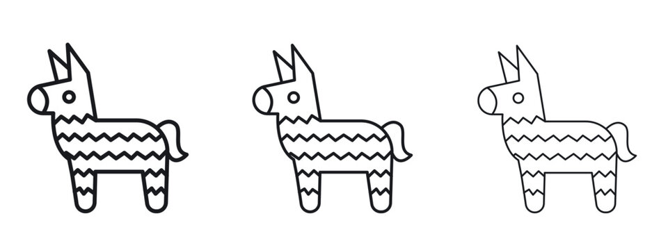 Donkey pinata icon vector Logo Design Template. Editable Stroke graphics.
