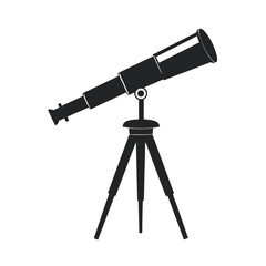 Antique Telescope on Tripod Stand Silhouette Vector