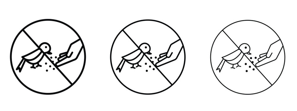 Do not feed birds sign vector Logo Design Template. Editable Stroke graphics.