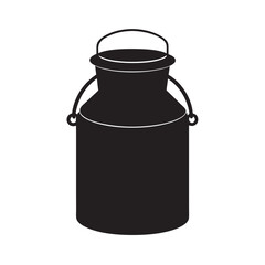Vintage Milk Can With Lid Silhouette Design