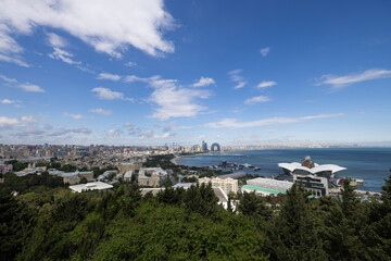 Baku city view from bird fly