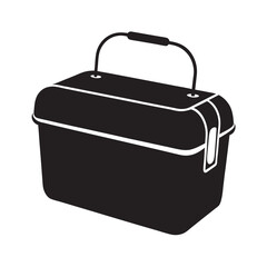 Old Tin Lunchbox with Handle Silhouette Illustration